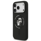 Миниатюра: Оригинален кейс Karl Lagerfeld Silicone Double Heads And Circle MagSafe, За iPhone 17 Pro Max (6.9), Черен