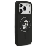 Миниатюра: Оригинален кейс Karl Lagerfeld Silicone Double Heads And Circle MagSafe, За iPhone 17 Pro Max (6.9), Черен