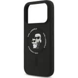 Миниатюра: Оригинален кейс Karl Lagerfeld Silicone Double Heads And Circle MagSafe, За iPhone 17 Pro Max (6.9), Черен