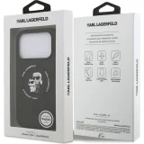 Миниатюра: Оригинален кейс Karl Lagerfeld Silicone Double Heads And Circle MagSafe, За iPhone 17 Pro Max (6.9), Черен