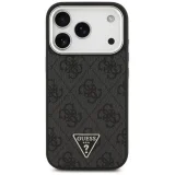 Миниатюра: Оригинален кейс Guess 4G Triangle Metal Logo MagSafe, За iPhone 17 Pro (6.3), Черен