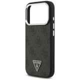 Миниатюра: Оригинален кейс Guess 4G Triangle Metal Logo MagSafe, За iPhone 17 Pro (6.3), Черен