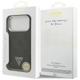 Миниатюра: Оригинален кейс Guess 4G Triangle Metal Logo MagSafe, За iPhone 17 Pro (6.3), Черен