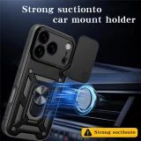 Миниатюра: Силиконов твърд кейс bSmart Defender Slide, За iPhone 17 Pro Max/ 18 Pro Max, Черен