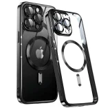 Миниатюра: Силиконов кейс bSmart Chrome Magsafe с протектори за камерите, За iPhone 17 Pro / 18 Pro, Черен