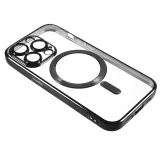 Миниатюра: Силиконов кейс bSmart Chrome Magsafe с протектори за камерите, За iPhone 17 Pro / 18 Pro, Черен