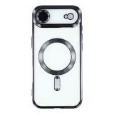 Миниатюра: Силиконов кейс bSmart Chrome Magsafe с протектори за камерите, За iPhone 17 Air (6.9), Черен