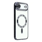 Миниатюра: Силиконов кейс bSmart Chrome Magsafe с протектори за камерите, За iPhone 17 Air (6.9), Черен