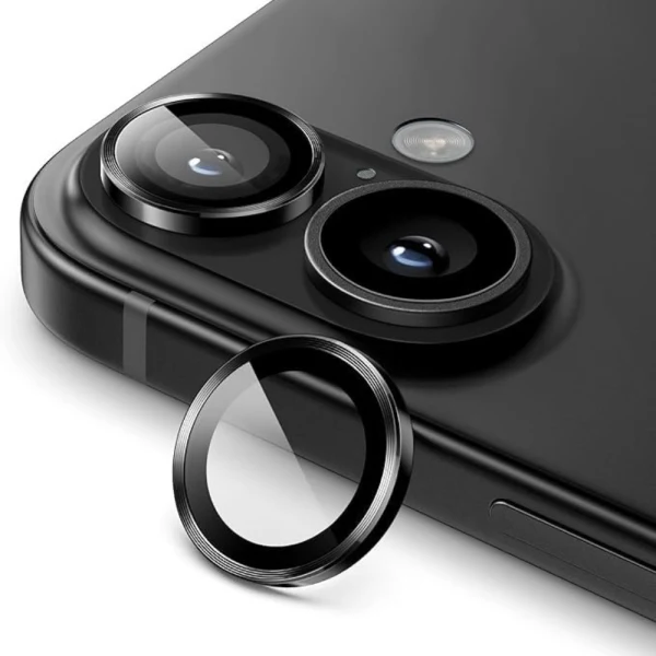 Протектор задна камера метални рингове MBX за iPhone 17, Черен