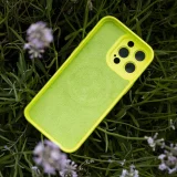 Миниатюра: Силиконов кейс bSmart Ultra Trendy Vivid MagSafe, За iPhone 16 (6.1), Зелен