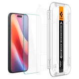 Миниатюра: Стъклен протектор Spigen GLAS.tR EZ Fit, За iPhone 16 / 15, Прозрачен
