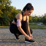 Миниатюра: Мултифункционална спортна чанта за телефон 2в1, розова
