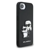 Миниатюра: Оригинален кейс Karl Lagerfeld Saffiano Karl and Choupette, За iPhone 16e / 17e, Черен