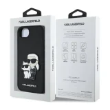 Миниатюра: Оригинален кейс Karl Lagerfeld Saffiano Karl and Choupette, За iPhone 16e / 17e, Черен