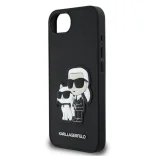 Миниатюра: Оригинален кейс Karl Lagerfeld Saffiano Karl and Choupette, За iPhone 16e / 17e, Черен