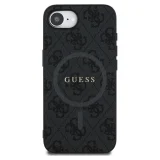 Миниатюра: Оригинален кейс Guess HC MagSafe PU 4G Ring Classic Logo, За iPhone 16e / 17e, Черен