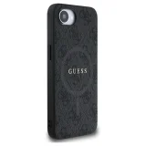 Миниатюра: Оригинален кейс Guess HC MagSafe PU 4G Ring Classic Logo, За iPhone 16e / 17e, Черен