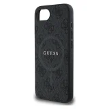 Миниатюра: Оригинален кейс Guess HC MagSafe PU 4G Ring Classic Logo, За iPhone 16e / 17e, Черен