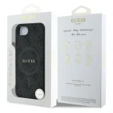 Миниатюра: Оригинален кейс Guess HC MagSafe PU 4G Ring Classic Logo, За iPhone 16e / 17e, Черен