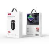Миниатюра: Зарядно устройство за кола адаптер XO CC56 PD 30W QC 1x USB-A 1x USB-C, Черен