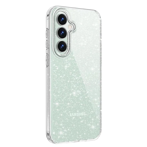 Силиконов кейс Shine 2 mm брокатен, За Samsung Galaxy S25, Прозрачен
