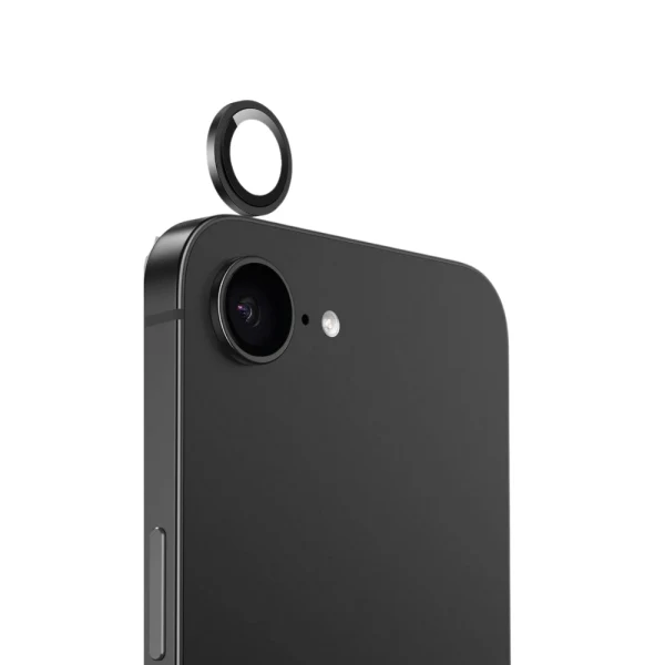 Протектор задна камера метални рингове MBX за iPhone 16e, Черен
