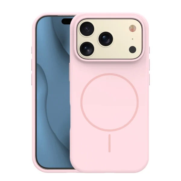 Кейс Silicone Thin Mag за iPhone 17 Pro / 18 Pro, светлорозов