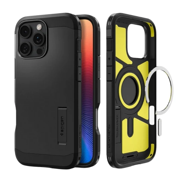 Оригинален кейс Spigen Tough Armor Magsafe, За iPhone 16 Pro Max (6.9), Черен