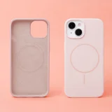 Миниатюра: Кейс Silicone Thin Mag за iPhone 16 Pro (6.3), светлорозов