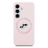 Миниатюра: Оригинален кейс Karl Lagerfeld Silicone Double Heads And Circle MagSafe, За Samsung Galaxy S25, Розов