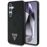 Миниатюра: Оригинален кейс Guess Grained Hot Stamp Peony Triangle Logo MagSafe, За Samsung Galaxy S25, Черен