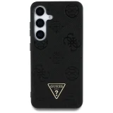 Миниатюра: Оригинален кейс Guess Grained Hot Stamp Peony Triangle Logo MagSafe, За Samsung Galaxy S25, Черен