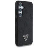 Миниатюра: Оригинален кейс Guess Grained Hot Stamp Peony Triangle Logo MagSafe, За Samsung Galaxy S25, Черен