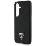 Миниатюра: Оригинален кейс Guess Grained Hot Stamp Peony Triangle Logo MagSafe, За Samsung Galaxy S25, Черен