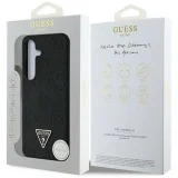Миниатюра: Оригинален кейс Guess Grained Hot Stamp Peony Triangle Logo MagSafe, За Samsung Galaxy S25, Черен