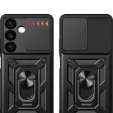 Миниатюра: Силиконов твърд кейс bSmart Defender Slide, За Samsung Galaxy A36, Черен