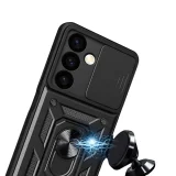 Миниатюра: Силиконов твърд кейс bSmart Defender Slide, За Samsung Galaxy S25 Ultra, Черен