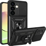Миниатюра: Силиконов твърд кейс bSmart Defender Slide, За Samsung Galaxy S25, Черен