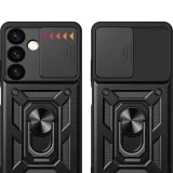 Миниатюра: Силиконов твърд кейс bSmart Defender Slide, За Samsung Galaxy S25, Черен