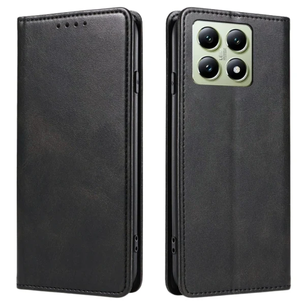 Калъф тефтер флип bSmart Magnetic Book страничен, За Xiaomi 14T Pro, Черен