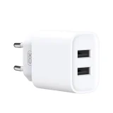 Миниатюра: Зарядно устройство комплект XO CE02C 2x USB 2,1A + Micro USB кабел, Бяло
