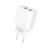 Миниатюра: Зарядно устройство комплект XO CE02C 2x USB-A 2,1A + Lightning кабел, Бяло