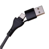 Миниатюра: Кабел USB-A + USB-C - Lightning + 2x USB-C, Maxlife ALLin1, 1м 66W, Черен