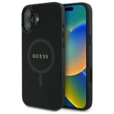 Миниатюра: Оригинален кейс Guess Saffiano MagSafe, За iPhone 16 (6.1), Черен