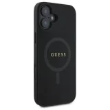 Миниатюра: Оригинален кейс Guess Saffiano MagSafe, За iPhone 16 (6.1), Черен