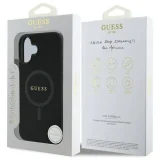 Миниатюра: Оригинален кейс Guess Saffiano MagSafe, За iPhone 16 (6.1), Черен