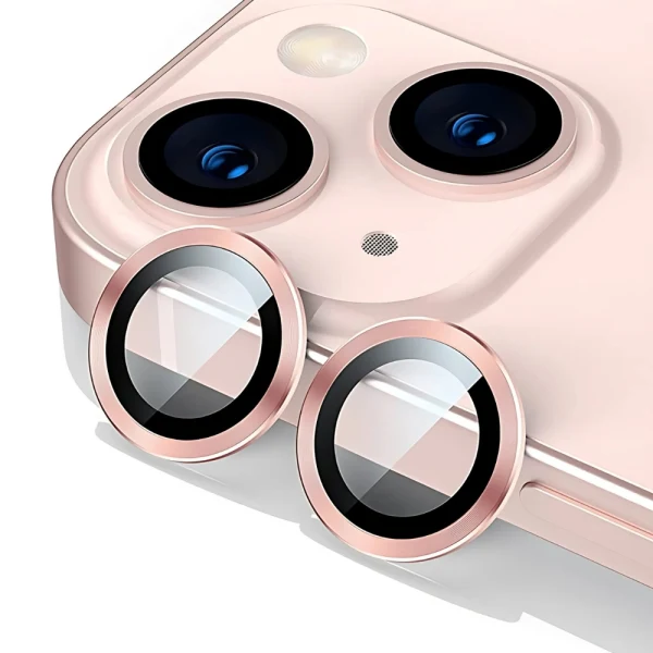 Протектор задна камера метални рингове MBX за iPhone 15, 15 Plus, Розов