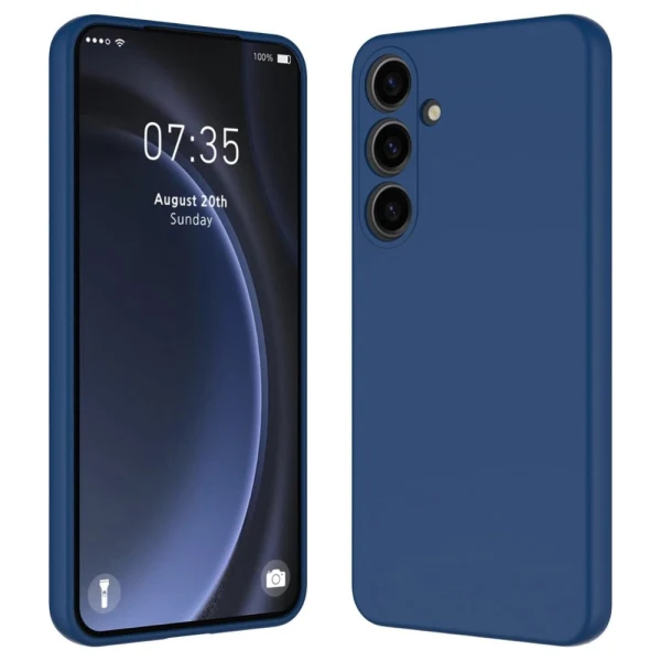 Силиконов кейс iPaky матиран, За Samsung Galaxy S24 FE, Тъмносин