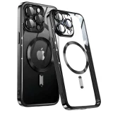 Миниатюра: Силиконов кейс bSmart Chrome Magsafe с протектори за камерите, За iPhone 16 Pro Max (6.9), Черен