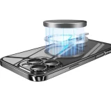 Миниатюра: Силиконов кейс bSmart Chrome Magsafe с протектори за камерите, За iPhone 16 Pro Max (6.9), Черен